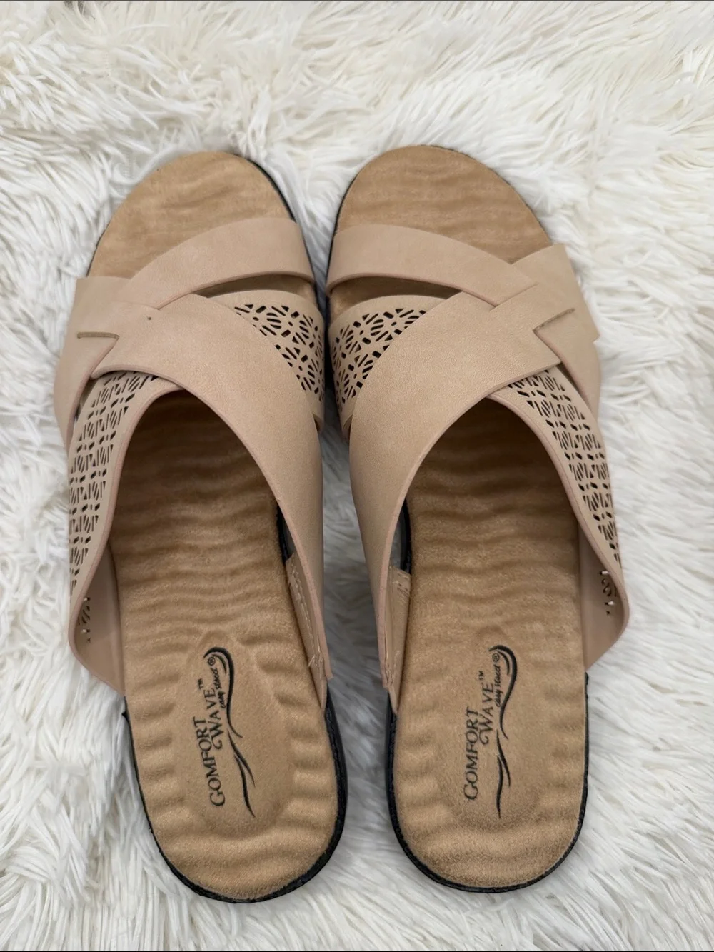 Women's Nude Tan Cross-Over Sandals